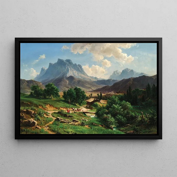 Ludwig Halauska - A Landscape with a Mountain Lake.webp