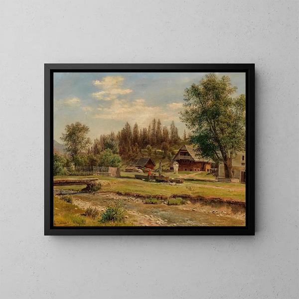Vue sur le village de Tutschach près d'Aflenz - Ludwig Halauska — kehystetty taideteos seinällä