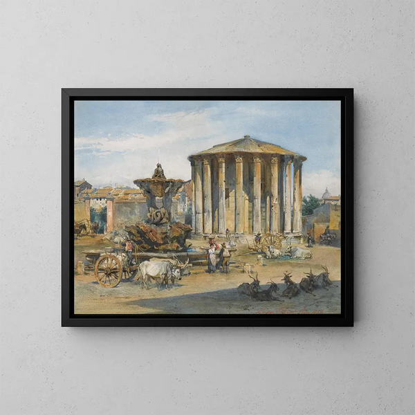 Vesta-temppeli Roomassa - Ludwig Johann Passini — kehystetty taideteos seinällä
