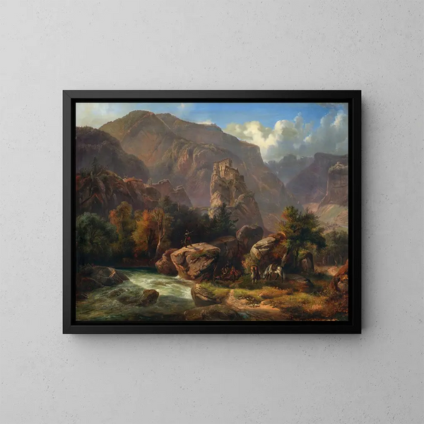 Château de Salurn en Sud-Tyrol - Ludwig Neelmeyer — kehystetty taideteos seinällä
