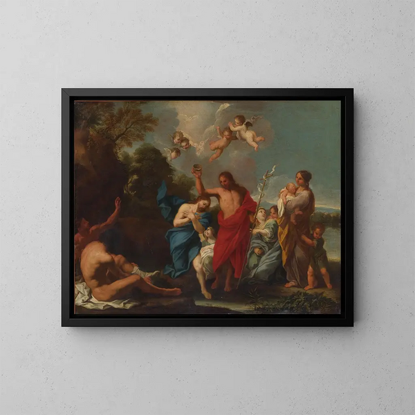 Le Baptême du Christ - Luigi Garzi — kehystetty taideteos seinällä