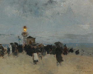 Figures près d'un phare - Luigi Loir — näkymä teoksesta
