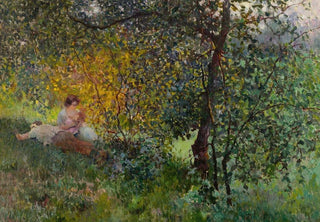 Luis Graner i Arrufi - Family Resting In A Park.webp