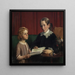 Mademoiselle Annette Hage 1814-1857 näyttää veljensä Hother Hage 1849-1904:lle kirjan kasveista - Wilhelm Marstrand — kehystetty taideteos seinällä