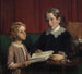 Mademoiselle Annette Hage 1814-1857 näyttää veljensä Hother Hage 1849-1904:lle kirjan kasveista - Wilhelm Marstrand — näkymä teoksesta
