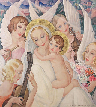 Madone avec enfant entourée d'anges musicaux - Gerda Wegener