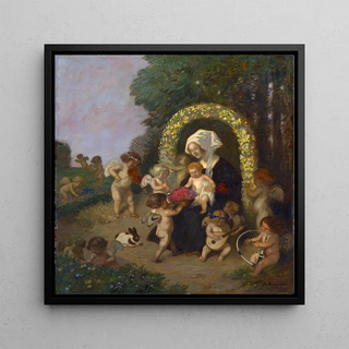 Madone avec l'Enfant dans une guirlande de fleurs - Adolf Hengeler