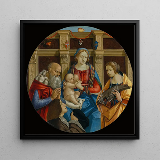 Michelangelo di Pietro Membrini - Madonna and Child with a Male Saint Catherine of Alexandria and a Donor.webp