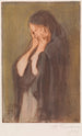 Femme qui pleure - Magnus Enckell — kehystetty taideteos seinällä