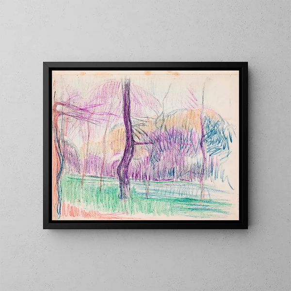 Metsänpuutarha - Magnus Enckell — kehystetty taideteos seinällä
