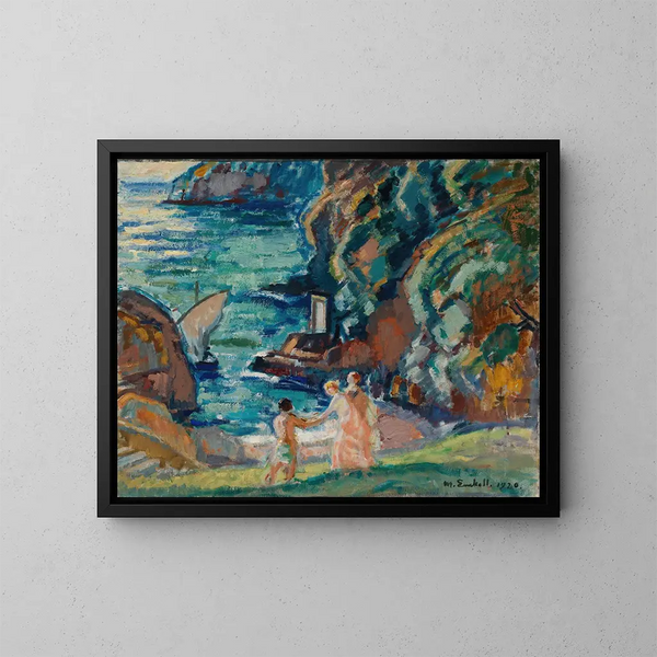 Rivage rocheux au soleil à Portofino - Magnus Enckell — kehystetty taideteos seinällä
