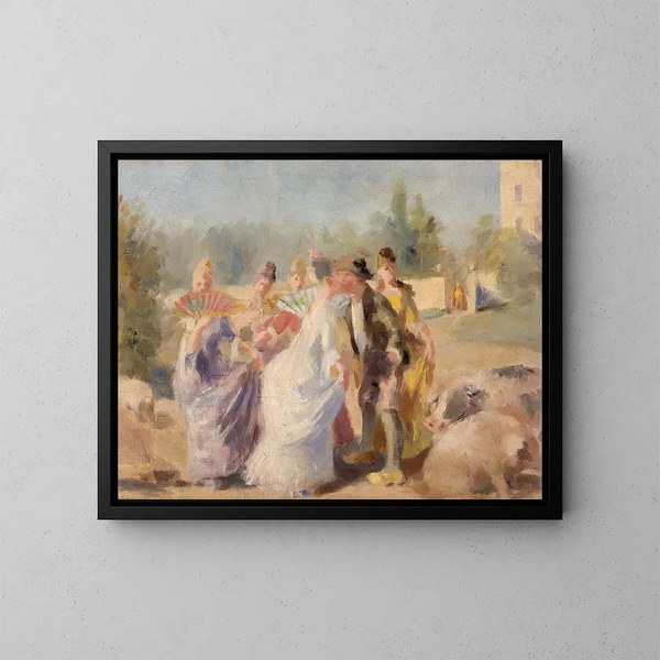 La princesse et le porcher - Magnus Enckell — kehystetty taideteos seinällä