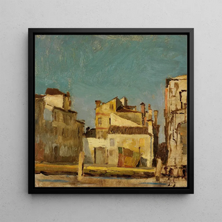 Gustav Schnleber - Venezianische Huser an einem Kanal.webp
