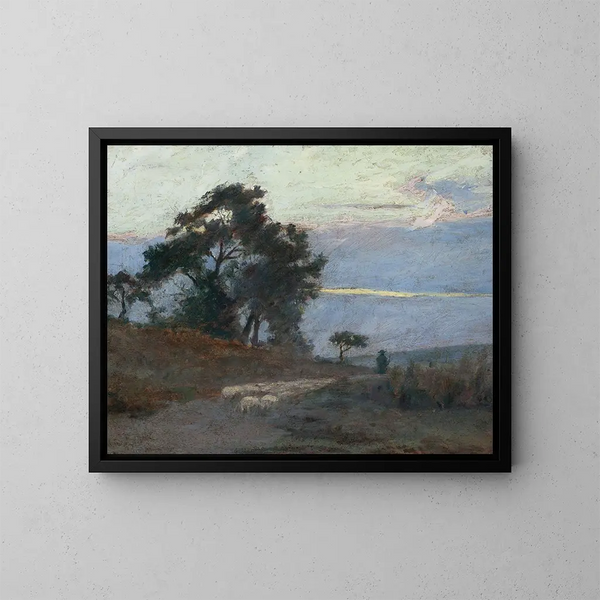 Maisema auringonnousussa - Maksymilian Gierymski — kehystetty taideteos seinällä