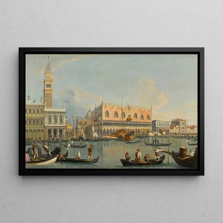 Manner of Canaletto - Venice a view of the Molo from the Bacino di San Marco with the Zecca and the Palazzo Ducale.webp