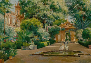 Manuel Garca y Rodrguez - Dappled Sunlight In A Garden.webp
