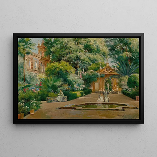 Manuel Garca y Rodrguez - Dappled Sunlight In A Garden.webp
