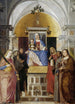 Neitsyt Maria ja Jeesus-lapsi, pyhien Katariinan, Fransiskus Assisilainen, Johannes Kastaja, Johannes Evankelista, Antonius Padovalainen ja Maria Magdaleenan kanssa - Marcello Fogolino — näkymä teoksesta