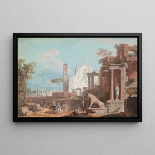 Marco Ricci - A capriccio with a Gothic church and antique ruins.webp