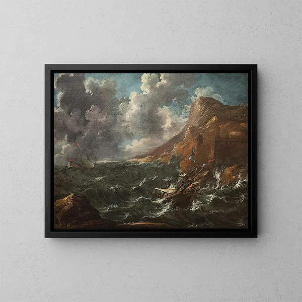 Bateaux dans une tempête - Marco Ricci — kehystetty taideteos seinällä