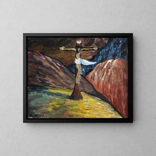 Golgatha - Marianne von Werefkin — kehystetty taideteos seinällä