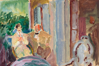 Marianne von Werefkin - Sacharoff and Jawlensky on the balcony in St Prex on Lake Geneva.webp