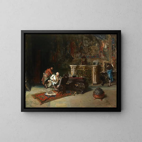 Le collectionneur d'estampes - Mariano Fortuny Marsal — kehystetty taideteos seinällä