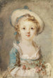 Nuori tyttö hatun ja kukkakimpun kanssa - Marie-Anne Fragonard — näkymä teoksesta