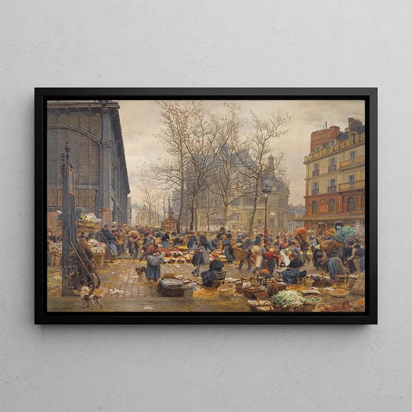 Syksymarkkinat Halles - Marie-François Firmin-Girard — kehystetty taideteos seinällä
