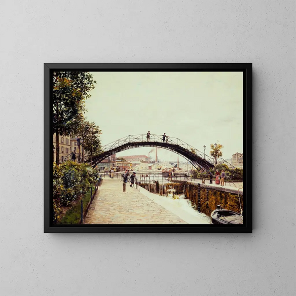 Le Canal Saint-Martin - Marie-François Firmin-Girard — kehystetty taideteos seinällä