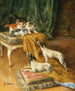 Deux Jack Russell et trois chatons - Marie-Yvonne Laur — näkymä teoksesta