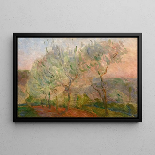 Marie Bracquemond - Landsacpe with trees and sunset.webp