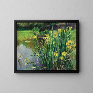 Marie Egner - Yellow Irises by a Pond.webp