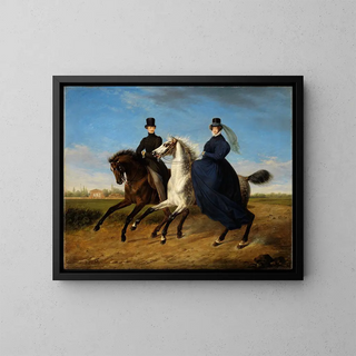 Marie Ellenrieder - Portrait of General Krieg von Hochfelden and his wife on horseback.webp
