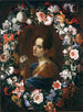 Portrait d'une dame entourée d'une guirlande de fleurs - Mario Nuzzi — näkymä teoksesta