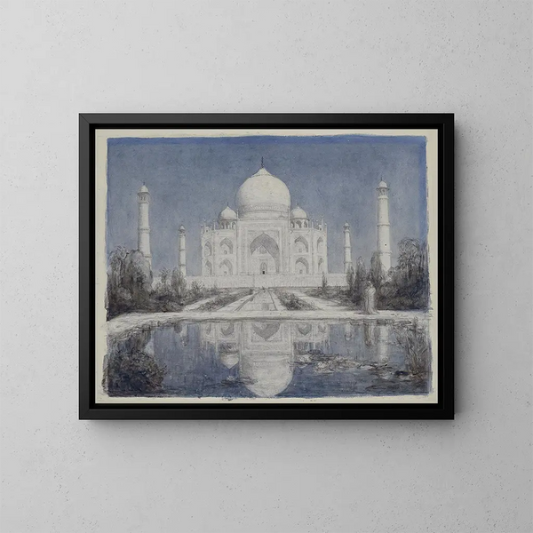 Taj Mahal kuunvalossa - Marius Bauer — kehystetty taideteos seinällä