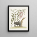 Bison d'Amérique Pseudo Acacia hispida à fleurs roses - Mark Catesby — kehystetty taideteos seinällä