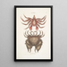 Pagurus Maculatus Le crabe pagure tacheté Cancer chelis crassissimis Le crabe à carapace rugueuse - Mark Catesby — kehystetty taideteos seinällä