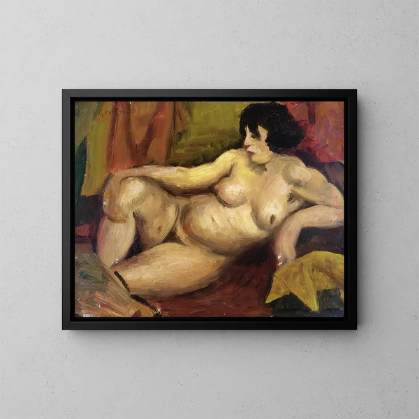 Nu couché - Mark Gertler — kehystetty taideteos seinällä