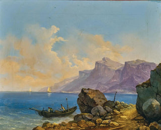 Un paysage lacustre avec un bateau - Markus Pernhart — näkymä teoksesta