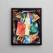 Abstraction Bleu Jaune et Vert - Marsden Hartley — kehystetty taideteos seinällä