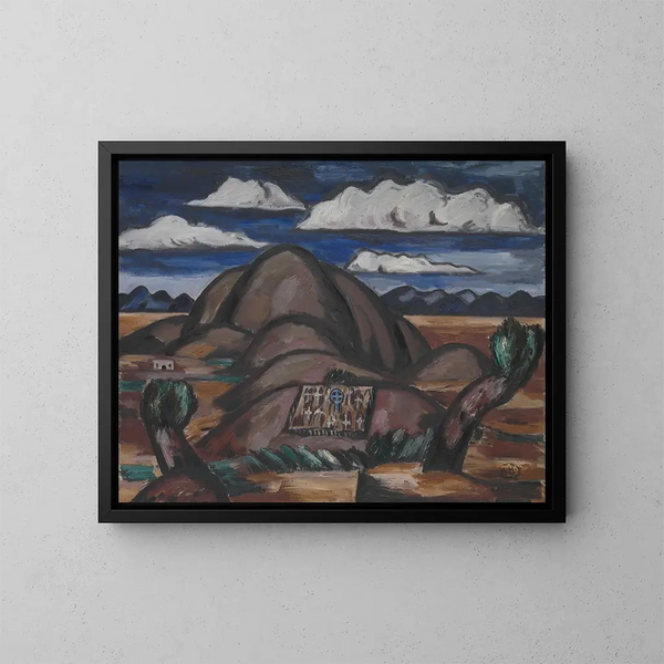 Cimetière du Nouveau-Mexique - Marsden Hartley — kehystetty taideteos seinällä