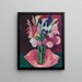 Fleurs dans un vase - Marsden Hartley — kehystetty taideteos seinällä