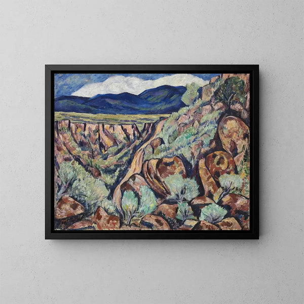 Uuden-Meksikon maisemasta - Marsden Hartley — kehystetty taideteos seinällä