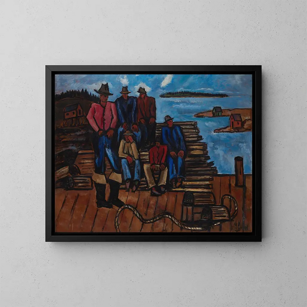 Homarinkalastajat - Marsden Hartley — kehystetty taideteos seinällä