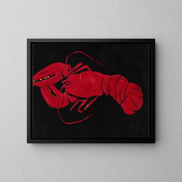 Homard sur fond noir - Marsden Hartley — kehystetty taideteos seinällä