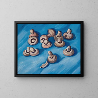 Sienistä sinisellä taustalla - Marsden Hartley — kehystetty taideteos seinällä