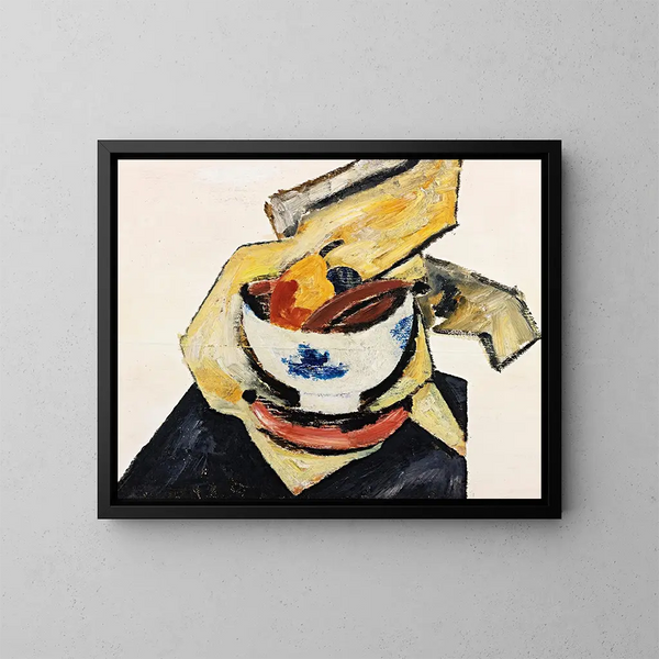 Luontokuva still life valkoisella kulholla - Marsden Hartley — kehystetty taideteos seinällä