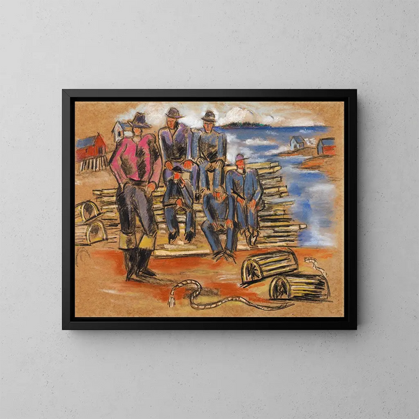 Pääpiirros kalastajille - Marsden Hartley — kehystetty taideteos seinällä