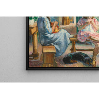 Marthe et Nono Cousant dans un Intérieur - Henri Lebasque | Reproduction Tableau Décoration murale affiche copie
